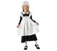 Girls Victorian Maid Dress Costume Historic Halloween Kids Fancy Dress Outfit