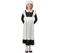 Girls Victorian Maid World Book Day Apron Bonnet Fancy Dress Kids Costume