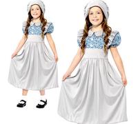 Victorian School Girl Costume Grey - Small Fancy Dress Suitable for 4-6 Years