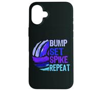 Girls Volleyball Bump Set Spike Repeat Blue/Purple Case for iPhone 16 Plus