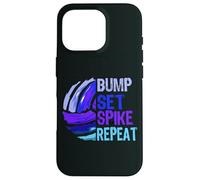 Girls Volleyball Bump Set Spike Repeat Blue/Purple Case for iPhone 16 Pro