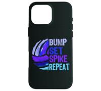 Girls Volleyball Bump Set Spike Repeat Blue/Purple Case for iPhone 16 Pro Max