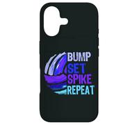 Girls Volleyball Bump Set Spike Repeat Blue/Purple Case for iPhone 17