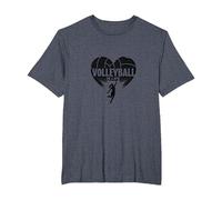 Girls Volleyball is Life - Heart Passion Player Graphic T-Shirt, Men's Big and Tall, Heather Blue, 3X Tall