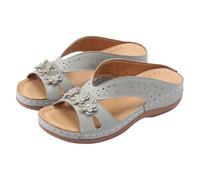 girls walking sandals Women's Summer Flat Sandals Fashion Ladies Thong Open Toe Flip Flops Slippers Casual Slip on Thick Cushion Walking Shoes ladies footwear clearance.sale Grey 4.5