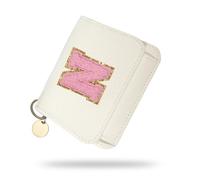 Girls Wallet, Initial Women's Wallets, White Small Wallet for Kids with 5 Card Slots Holder, Personalised Purses Gifts for Girls and Women, Birthday Gift, Christmas Gifts, Travelling Wallets Gift (N)