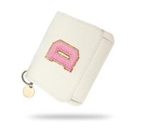 Girls Wallet, Initial Women's Wallets, White Small Wallet for Kids with 5 Card Slots Holder, Personalised Purses Gifts for Girls and Women, Birthday Gift, Christmas Gifts, Travelling Wallets Gift (D)