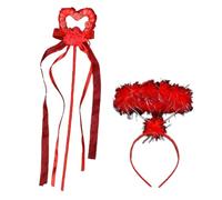 Girls Wand +Angel Hairband Cartoon Heart Ribbon Tinsel Halloween Stage Headdress Girls Headbands Furry