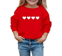 Girls Warm Winter Pullover Top Cozy Fleece Long Sleeve Crewneck Sweatshirt with Adorable Heart Print Design Kids Valentine's Day Tshirt Clothes 12-13 Years Valentines