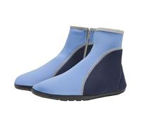 Girls Water Boots Side Zipper Flat Waterproof Non Slip Shoes High Top Beach Leather Soft Lightweight Ankle Booties for Kids (Sky Blue, 8.5 Toddler)