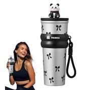 Girls Water Bottle, Cute Cartoon Design, Multifunctional Vacuum Flask, Leakproof Lid, Sturdy Insulated Body, Ideal for Kids Women Teachers Offices Travel Beach Car Parties, 3.5x3.5x10.4in