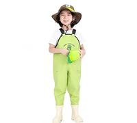 Girls Waterproof Complete Set - Rain Resistant Beach Outfit with Jacket and Pants Ideal for Preschool Age Kids (Light Green, 9-10 Years)