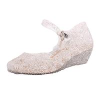 Girls Wedge Sandals Glitter Jelly Sandals Closed Toe Walking Sandal Crystal Platform Sandal Casual Slip On Shoes Fashion Non Slip Outdoor Shoes Summer Vacation Shoe Plain Soft Sole Shoe