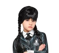 Official Wednesday Addams Girls Wig, Kids Fancy Dress