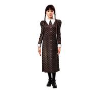 Girls Wednesday Addams Dress Costume Halloween Creepy Spooky Fancy Dress Party