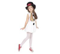 Girls White Christmas Snowman Festive Fancy Dress Costume Outfit 3-12 years (4-6 years)