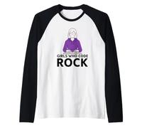 Girls Who Code Rock Programmer Computer Coding Life Raglan Baseball Tee