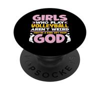 Girls Who Play Volleyball Aren't Weird Gift PopSockets Adhesive PopGrip