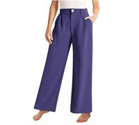 Girls Wide Leg Pants Business Casual High Waisted Trousers with Pockets for Kids 514Y Soccer Training Pants Girls (Purple, 160)