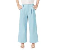 Girls Wide Leg Pants Business Casual High Waisted Trousers with Pockets for Kids 514Y Soccer Training Pants Girls (Light Blue, 160)
