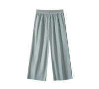 Girls Wide Leg Pants Elastic High Waisted Casual Trousers for Kids Summer Flowy Lounge Stretchy Palazzo Pants Flowy Loose Trousers Kids Solid Color Casual Yoga Pants (Mint Green, 12-13 Years)