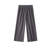 Girls Wide Leg Pants Elastic High Waisted Casual Trousers for Kids Summer Flowy Lounge Stretchy Palazzo Pants Flowy Loose Trousers Kids Solid Color Casual Yoga Pants (Dark Gray, 9-10 Years)