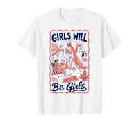 Girls Will Be Girls Praying Mantis Value Graphic T-Shirt, Men, White, L
