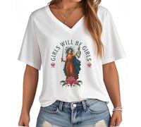 Girls Will Be Girls Shirt, Girl Will Be Girl T-Shirt, Feminism Shirts V Neck Women Man