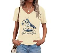 Girls Will Be Girls Shirt Praying Mantis T-Shirt Vneck Women Graphic Tee