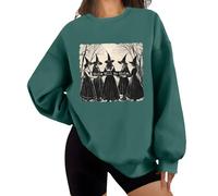Girls Will Be Girls Witch Sweatshirt - Funny Halloween Vibes Feminist Sweatshirt in Green