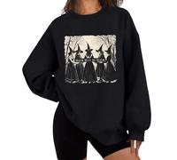 Girls Will Be Girls Witch Sweatshirt - Funny Witch Halloween Vibes Feminist Sweatshirt Black