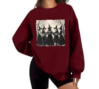 Girls Will Be Girls Witch Sweatshirt - Funny Witch Halloween Vibes Feminist Sweatshirt in Claret
