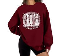 Girls Will Be Girls Witch Sweatshirt, Girls Will Be Girls Witch Shirt, Girls Will Be Girls Witch Halloween Sweatshirt Claret