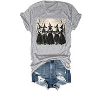Girls Will Be Girls Witch T-Shirt, Halloween Witch Shirts for Women Grey