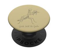 Girls Will Be Will Girls Praying Mantis Line Art PopSockets Adhesive PopGrip