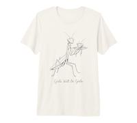 Girls Will Be Will Girls Praying Mantis Line Art Premium T-Shirt