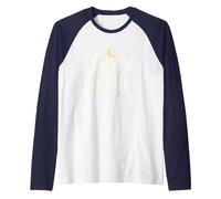 Girls Will Cast Spells: Witchy Magical Moon Stars Raglan Baseball Tee, Men, Navy/White, M