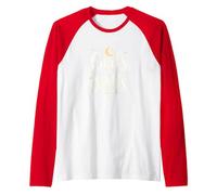 Girls Will Cast Spells: Witchy Magical Moon Stars Raglan Baseball Tee, Men, Red/White, XXL