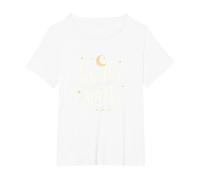 Girls Will Cast Spells: Witchy Magical Moon Stars T-Shirt, Women's Plus, White, 3X