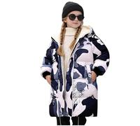 Girls Winter Coat 5-6 Years, Kids Camo Winter Long Padded Coat Hooded Puffer Jacket with Hood Thicken Down Coats Parka Peacoat School Outfits Outerwear Cold Weather