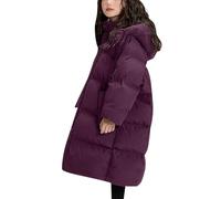 Girls Winter Coat Long Lightweight Hooded Puffer Jacket Maxi Length Warm Down Stylish Thermal Parka Waterproof Outdoor Insulated Clothes (Purple, 11-12 Years)