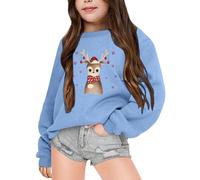 Girls Winter Fleece Hoodie Long Sleeve Christmas Print Crewneck Sweatshirt Warm Cozy Outerwear for Kids Toddler Funny Xmas Jumper Men 1st Outfit Boys T Shirt Baby's