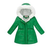 Girls' Winter Jacket Long Puffer Coat Padded Windproof Down Coats with Hood Teens Thicken Bodywarmer Parka Peacoat Drawstring Waist School Outfits Outerwear for Cold Weather 4-11 Years