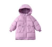 Girls' Winter Jacket Thicken Puffer Coat with Hood Padded Windproof Down Coatsteens Long Bodywarmer Parka Peacoat Drawstring Waist School Outfits Outerwear for Age 3-10 Years