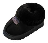Girls Winter Snow Boots UK Warm Faux Fur Lined Ankle Boots Girls Kids Snug Booties Toddler Windproof Fur Lined Warm Ankle Booties Baby Fluffy Shoes for Toddlers (1 Big Kids) Black