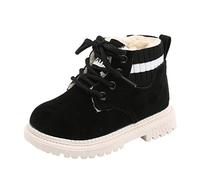 Girls Winter Snow Boots Warm Outdoor Booties, Kids Fluffy Fleece Lined Shoes Mid-Calf Patent Leather Zip School Shoes Stylsh Walking Footwear Size UK 8