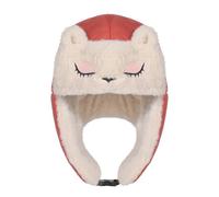 Girls Winter Trapper Hat Faux Fur Warm Bomber Russian Hat with Cute Animal Ears Winter Warm Plush Earflaps Cap for Girls 5-12 Years Old Orange