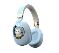 Girls Wired Gaming Headset With Microphone - Blue and Gold Noise Cancelling Headphones for Kids, School - Over Ear Wireless Earbuds Bluetooth