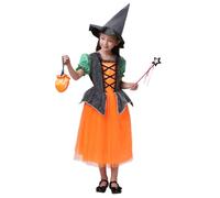 Girls Witch Costume Masquerade Outfit Cosplay Carnival Evening Party