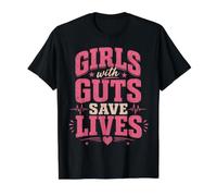 Girls with Guts Save Lives Emts Value Graphic T-Shirt, Men, Black, L